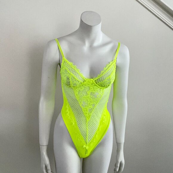 Boohoo Bodysuit Neon Lace Premium S - Picture 10 of 11